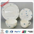 Blue And White Polka Dot Chinese Dolomite Pottery Dinnerware Sets